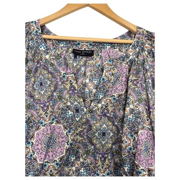 Lane Bryant Dress Womens 24P Purple Midi Geometric Boho Tiered Pockets Peasant - Picture 4 of 15